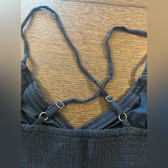 Hollister Navy Crochet Maxi Dress Crochet-Style Mix V-Neck Size Medium - Picture 13 of 16